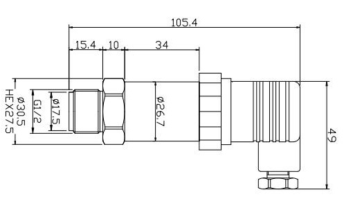 BPHT24 Splitsend diafragma-druktransducer Druksensor van roestvrij staal 4-20mA 2